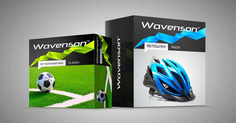 Дизайн упаковки футбольных мячей и велосипедных аксессуаров